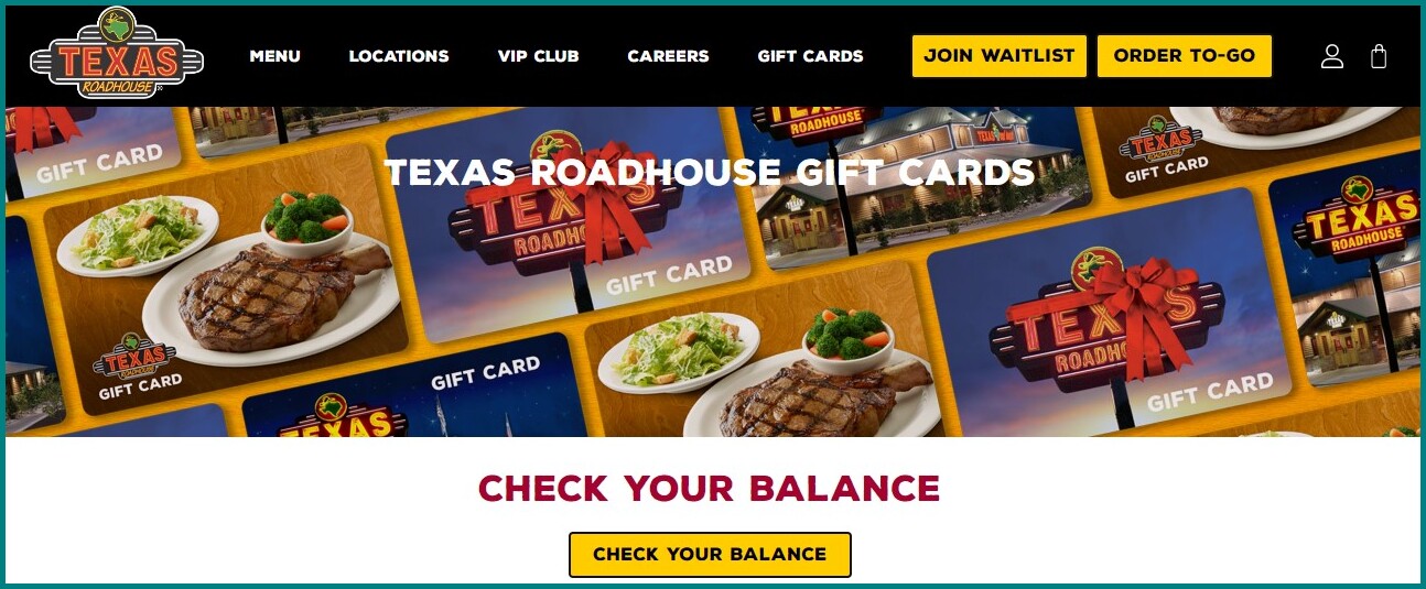 Texas Roadhouse Gift Card Balance